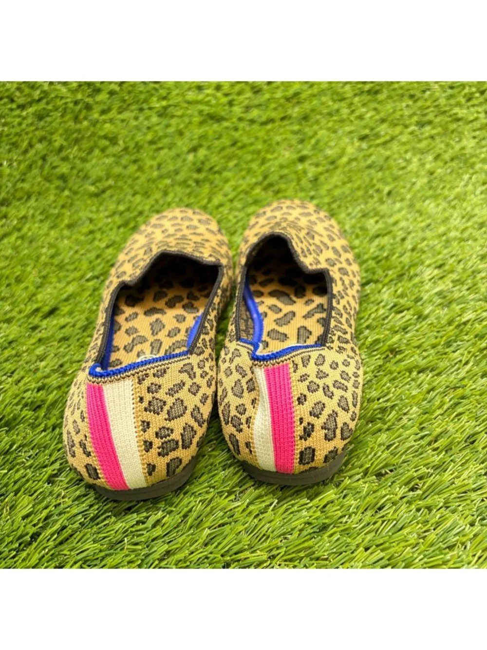 Rothy's The Loafer Girls Size 3Y Mocha Leopard Print Casual Classic Slip On Shoe